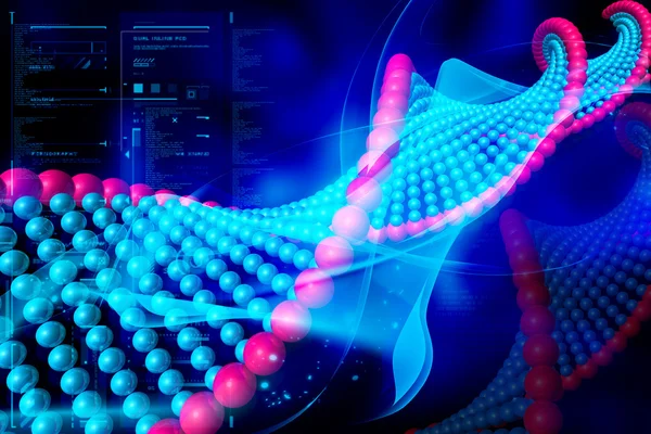 Digital illustration of DNA in color background — Stock Photo, Image