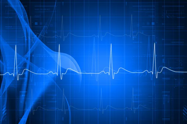 Digitale afbeelding van hart beeldscherm met normale beat signaal — Stockfoto