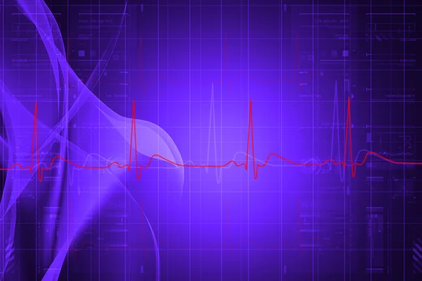 通常のビート信号と心臓モニター画面のデジタル イラストレーション — ストック写真
