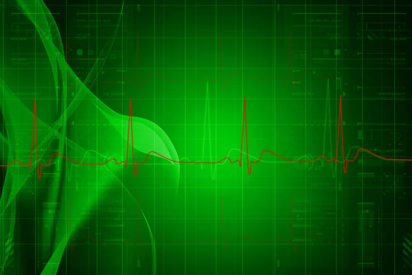 Cyfrowy ilustracja ekranu monitora serca z normalnego sygnału pokonać — Zdjęcie stockowe