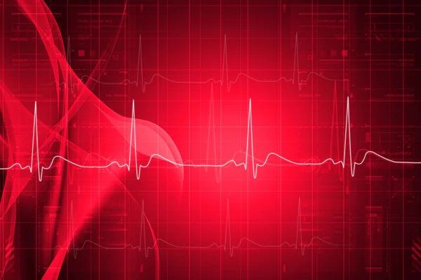 通常のビート信号と心臓モニター画面のデジタル イラストレーション — ストック写真
