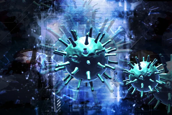 Virus in dighital achtergrond — Stockfoto