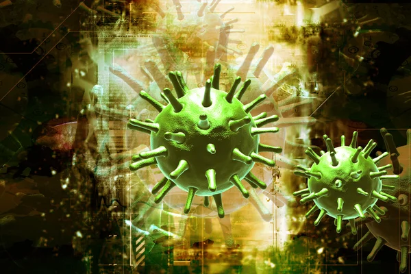 Virus in dighital background — Stock Photo, Image