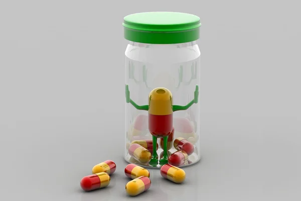 Pillen en fles — Stockfoto