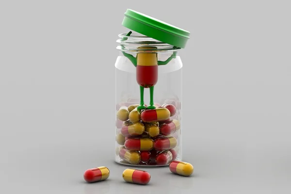 Pillen en fles — Stockfoto