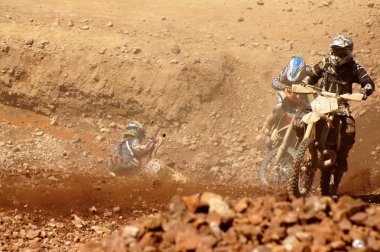 Enduro race at the erzberg clipart