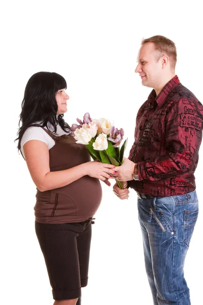 Schwangere Frau mit ihrem Mann — Stockfoto
