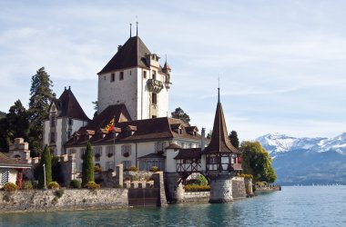 Castle on the lake Thun clipart
