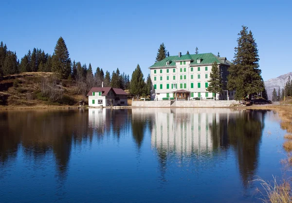 stock image Small hotel in alps