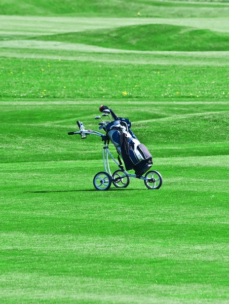 Golf trolley koffer — Stockfoto