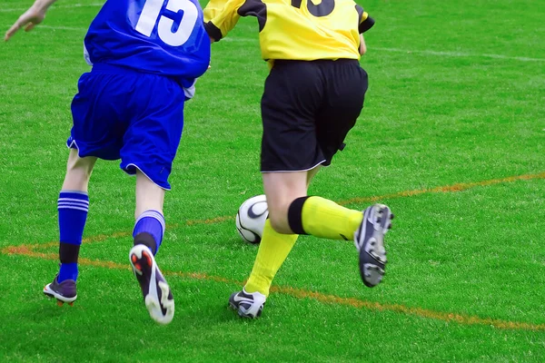 Fragment of the football(soccer) game — Stock Photo, Image