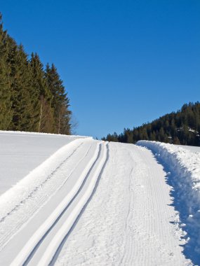 Ski tracks clipart