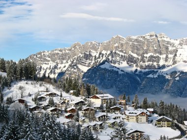 Winter in the alps clipart