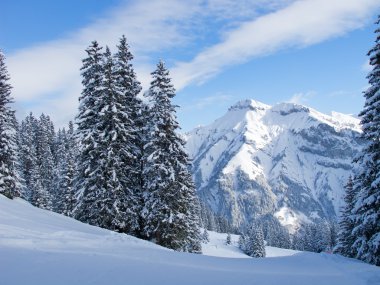 Winter in the alps clipart