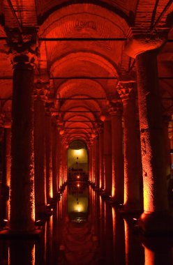 Turkey. Istanbul. Underground basilica cistern clipart