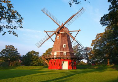 Red windmill clipart