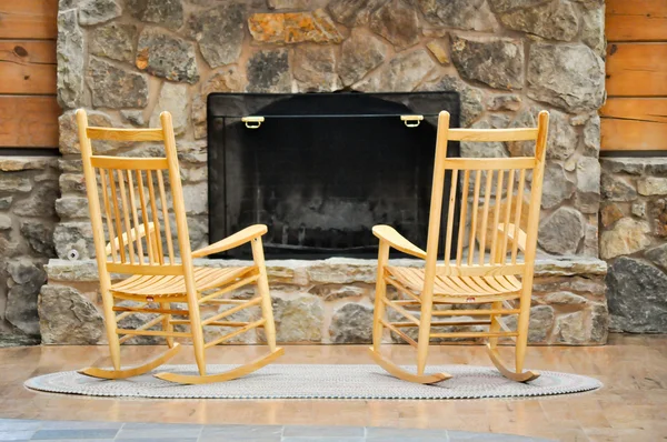 Chairs by the Hearth Royalty Free Stock Photos