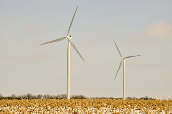 2 印第安纳州风力涡轮机 — 图库照片