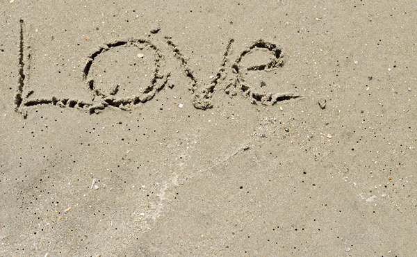 Αγάπη γραμμένη στην άμμο — Φωτογραφία Αρχείου