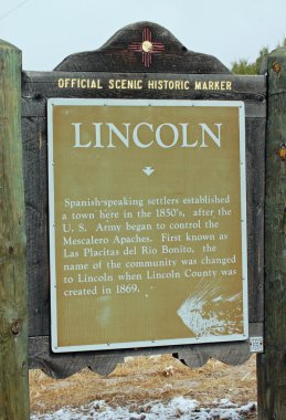 Lincoln new mexico resmi doğal tarihi marker