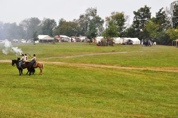 Civil War Enactment Background Horses — Stock Photo, Image