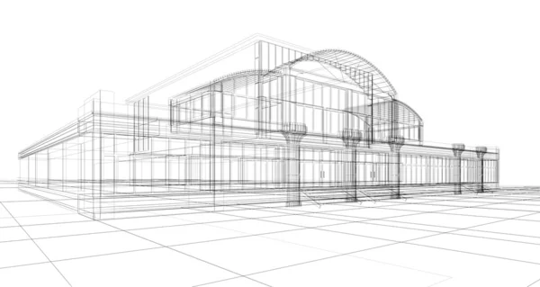 Sketch of office building — Stock Photo, Image