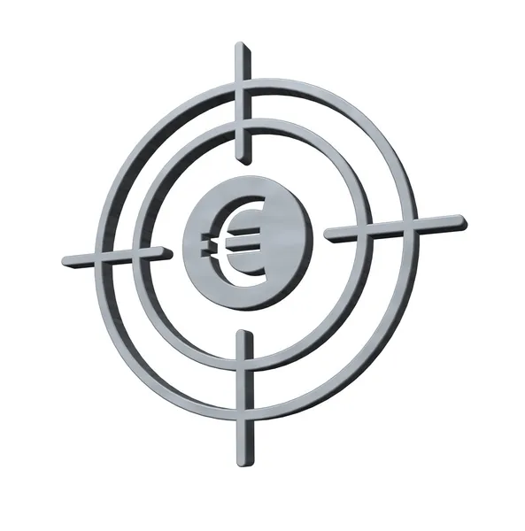 Fegyver látványa, az eurójel — Stock Fotó