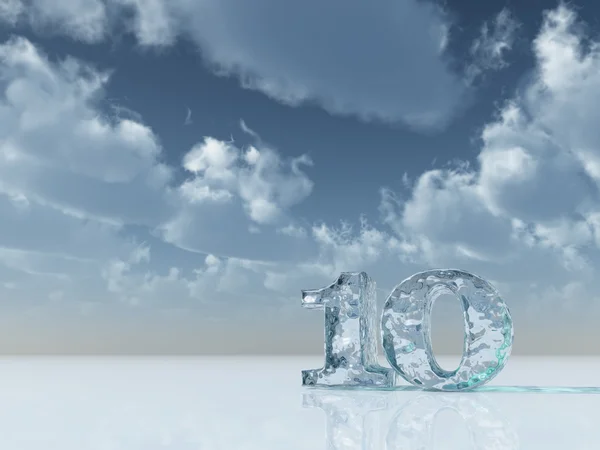 Número congelado dez — Fotografia de Stock