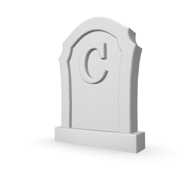 c harfi ile mezar taşı
