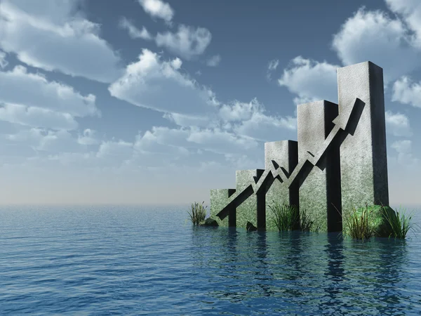 Chart monument at the ocean — Stock Photo, Image