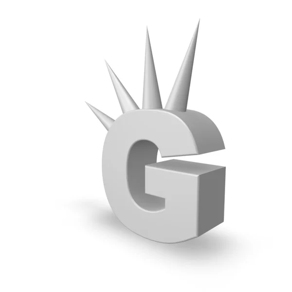 Letter g with prickles — Stock Photo, Image