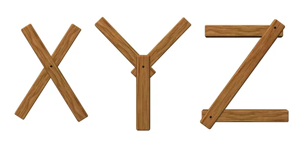 Дерев'яні листи xyz — стокове фото