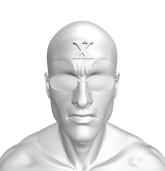 X on forehead — Stock Photo, Image