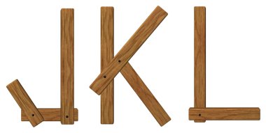 Wooden letters jkl clipart