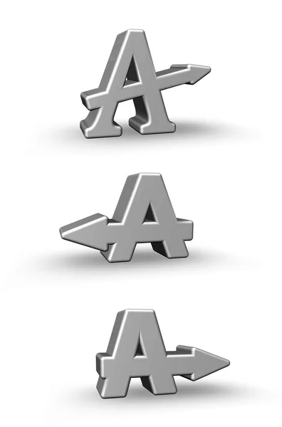 Latter a with arrow — Stock Photo, Image