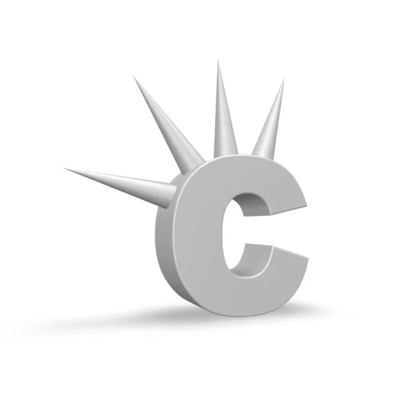 Letter c with prickles — Stock Photo, Image