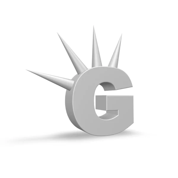 Letter g with prickles — Stock Photo, Image
