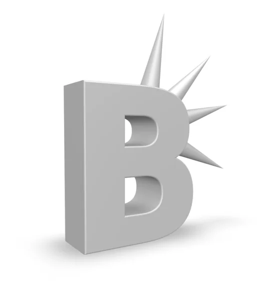 Letter b with prickles — Stock Photo, Image