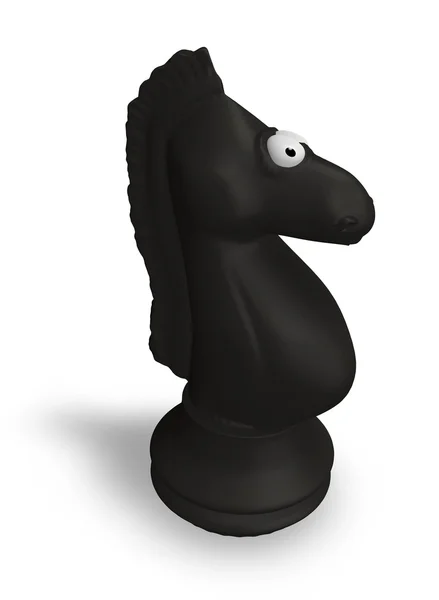 Black chess knight — Stok fotoğraf