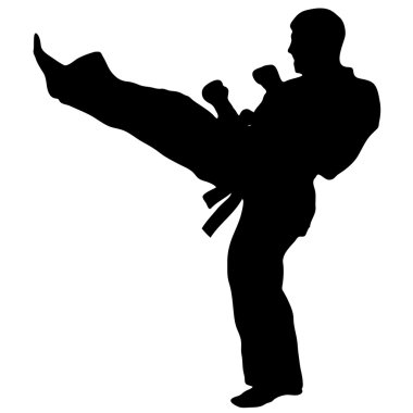 MARTIAL ARTS - KARATE HIGH KICK clipart