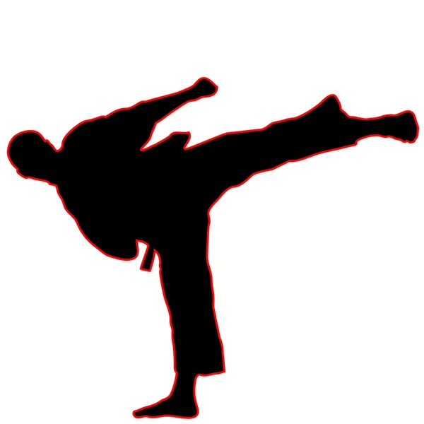 Sztuki walki - wysokie kopnięcie karate — Wektor stockowy