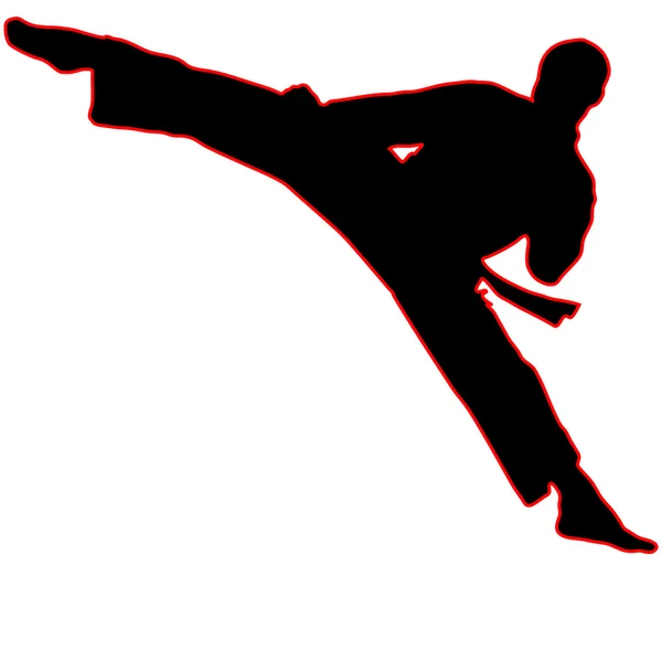 ARTI MARZIALI - KARATE HIGH KICK — Vettoriale Stock