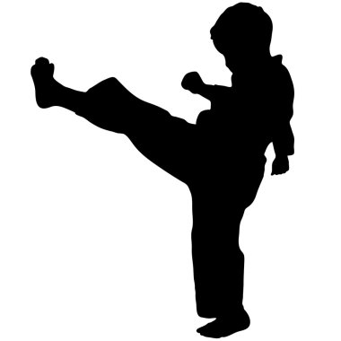 MARTIAL ARTS -BOY KARATE HIGH KICK clipart