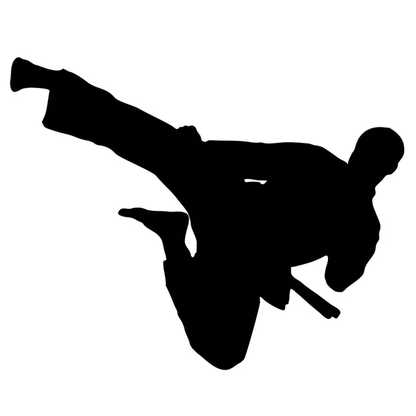 Martial Arts - Karate magas rúgás — Stock Vector
