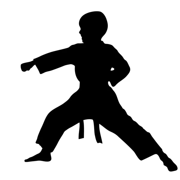 Martial arts-jongen karate punch — Stockvector