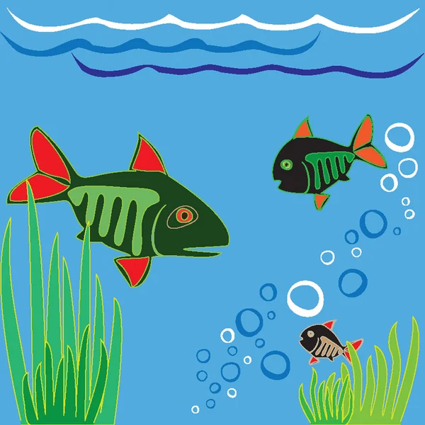Szép színes kis halak. — Stock Vector