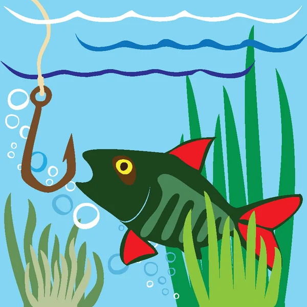 Gyönyörű színes kis halak. — Stock Vector
