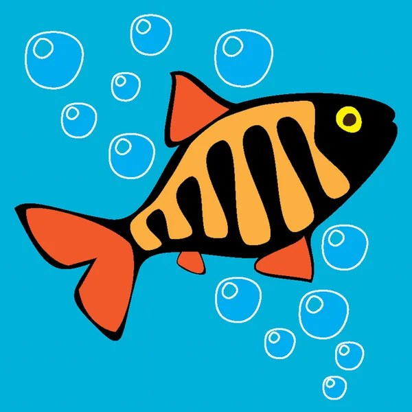 Prachtige gekleurde kleine vissen. — Stockvector