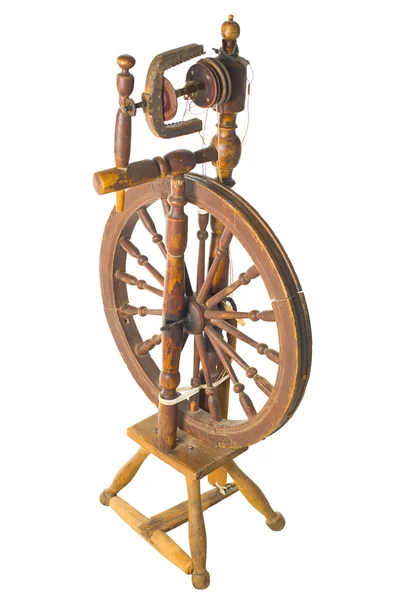 Antique vintage spinning-wheel,a distaff — Stock Photo, Image