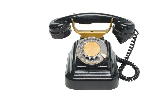 Vintage telefon ile disk'i arar — Stok fotoğraf
